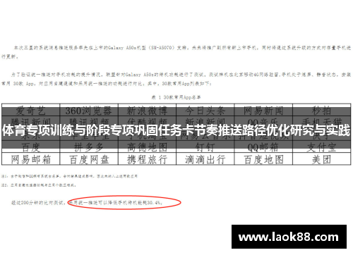 体育专项训练与阶段专项巩固任务卡节奏推送路径优化研究与实践
